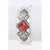 DIONA J ENGRAVED AZTEC STONE OPEN BAGLE SILVER/RED