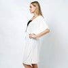 DIONA J DRAWSTRING JERSEY KIMONO ONE SIZE COLOR WHITE