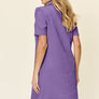 Double Take Full Size Texture Collared Neck Short Sleeve Dress