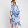 DIONA J TIE DYE PRINT KIMONO CARDIGAN ONE SIZE COLOR BLUE