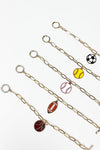 VARIET YOF SPORTS BALL EPOXY PENDANT CHAIN BRACELE