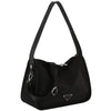 Diona J Designer Smooth Triangular Solid Shoulder Crossbody Bag Pouch Black