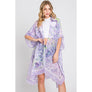 DIONA J WATERCOLOR GEOMETRIC PRINT KIMONO CARDIGAN ONE SIZE COLOR PURPLE