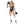 Gothic Cheerleader 5 Pc White Black Skeleton Skull Print Bodysuit Costume Sz M/L