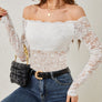 Off-Shoulder Long Sleeve Lace Top