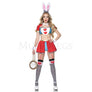 Rabbit Wonderland 5 Pc Short Sleeve Crop Multicolor Halloween Costume Size S/M