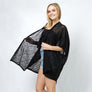 DIONA J TEXTURED JERSEY RELAXED FIT KIMONO ONE SIZE COLOR BLACK