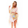 DIONA J MULTI PRINTED SILK KIMONO ONE SIZE COLOR PINK