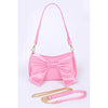 DIONA J SATIN BOW TIE CONVERTIBLE SHOULDER BAG COLOR PINK