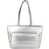 Diona J Women's Fashion Cushion Zipper Tote Shoulder Bag With Strap Silver
