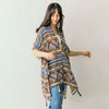 DIONA J WESTERN BOHO PRINT KIMONO WITH TASSELS CARDIGAN ONE SIZE COLOR BEIGE
