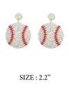 GLITTER LEATHER SPORTS BALL POST EARRING