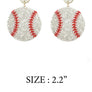 GLITTER LEATHER SPORTS BALL POST EARRING