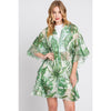 DIONA J TROPICAL MESH FRONT KNOT KIMONO COVER UP ONE SIZE GREEN