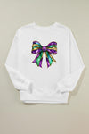 Bow Round Neck Long Sleeve Sweatshirt