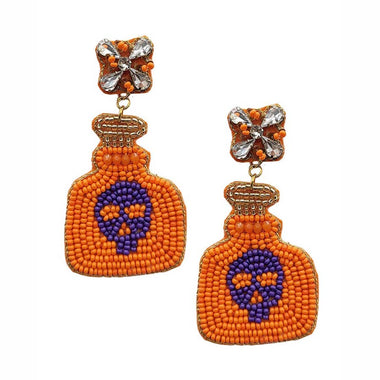 Seed Bead Halloween Bottle Dangle Earring