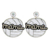 DIONA J MAMA JEWELED AND BEADED SPORTS BALL EARRINGS WHITE