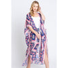 DIONA J BOHO PRINT KIMONO COVER UP ONE SIZE COLOR PINK