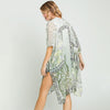 DIONA J PAISLEY FLOWER PRINT KIMONO CARDIGAN ONE SIZE COLOR LEMON