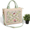 DIONA J STRAW CROSSBODY TOTE BAG FLORAL PATTERN