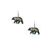 DIONA J  TWO TONE MAMA BEAR DANGLE EARRING PATINA GOLD B17-094-173647