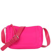 Diona J Designer Smooth Solid Stylish Zipper Crossbody Bag Fuchsia