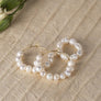 Natural pearl hoop ring and earring set