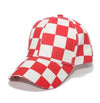 CHECKER PLAID PRINT CAP HAT