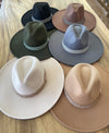 Wide brim panama hat in vegan felt