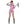 Racer Babe 3 Pc Pink Long Sleeve Front Zip Halloween Cosplay Costume Size M/L