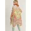 DIONA J BOHO PRINT KIMONO CARDIGAN ONE SIZE COLOR GREEN