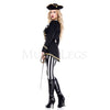 High Seas Captain Black & White Women's Halloween Cosplay Costume Size XS