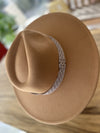 Structured wide brim panama hat in vegan felt