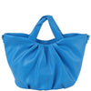 DIONA J SMOOTH CHIC PLEATED SHAPED HANDLE CROSSBODY BAG COLOR BLUE