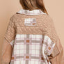 POL Corduroy Jacquard Patchwork Button Up Jacket