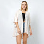 DIONA J TEXTURED JERSEY RELAXED FIT KIMONO ONE SIZE COLOR BEIGE