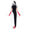 Cruel Villain Black & White Women’s Halloween Cosplay Costume Set Size XL