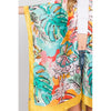 DIONA J HAND DRAWN WATERCOLOR TROPICAL LEAVES KIMONO ONE SIZE COLOR YELLOW