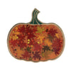 Pumpkin with Fall Leaf Glitters Single Brooch