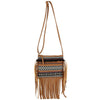 DIONA J WOMEN'S FASHION FRINGE BOHO CROSSBODY BAG COLOR BROWN