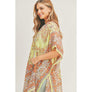 DIONA J BOHO PRINT KIMONO CARDIGAN ONE SIZE COLOR GREEN