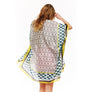 DIONA J MULTI PRINTED SILK KIMONO ONE SIZE COLOR SILVER/MULTI