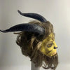 Latex beast mask hair and horns side detail