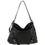 DIONA J WOMEN'S FASHION STYLSIH SMOOTH SHOULDER HOBO BAG COLOR BLACK