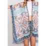 DIONA J ABSTRACT PAISLEY PRINT KIMONO CARDIGAN ONE SIZE COLOR TURQUOISE
