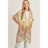 DIONA J BOHO PRINT KIMONO CARDIGAN ONE SIZE COLOR GREEN