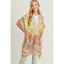 DIONA J BOHO PRINT KIMONO CARDIGAN ONE SIZE COLOR GREEN