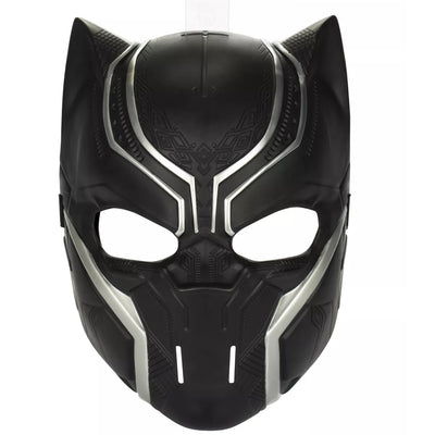 Black Panther kids black and silver-tone costume mask front view, header cropped out