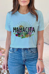 Diona J Mother's Day Mamacita Graphic Tee Shirt Short Sleeve Size M Light Blue