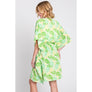 DIONA J FRONT ROPE FLOWER KIMONO ONE SIZE COLOR GREEN